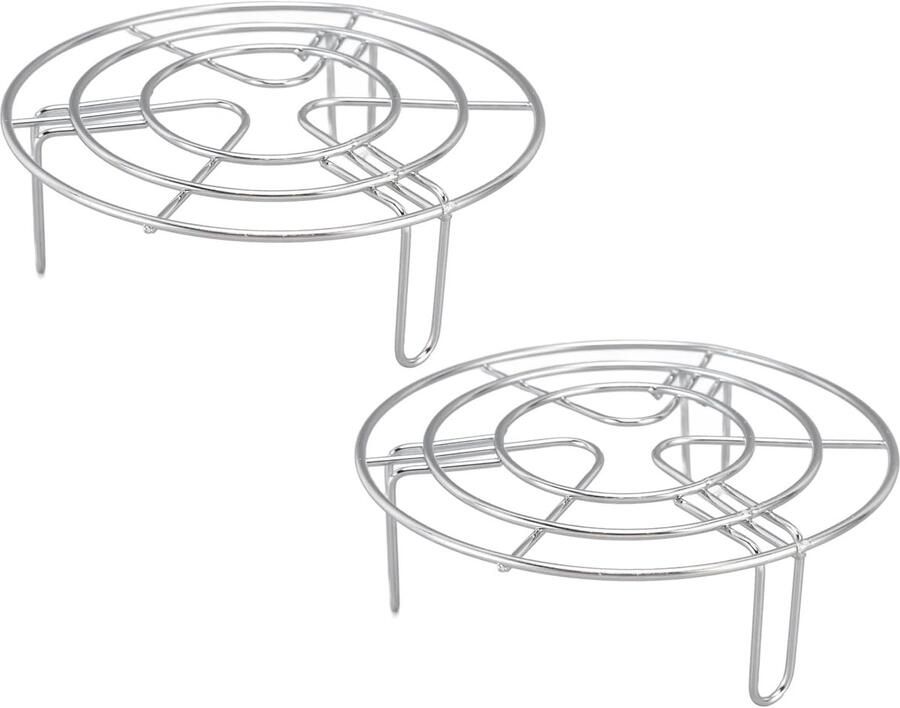 Rond Stoomrek Kookrek Inblikrek Koken Stomen Hoge Temperatuur Bestendig 19.5cm Diameter Zilver