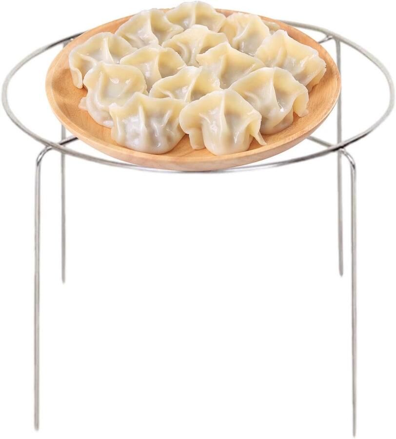 Rond stoomrek Kookstandaard Gaasrek Voedsel Bereiden Roestvrij Staal 17 cm Zilver