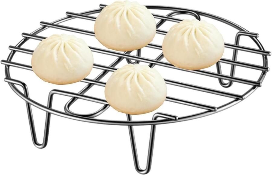 Rond Stoomrek Stoomboot Grill Gezond Koken Roestvrij Staal 20.5 cm Meerkleurig