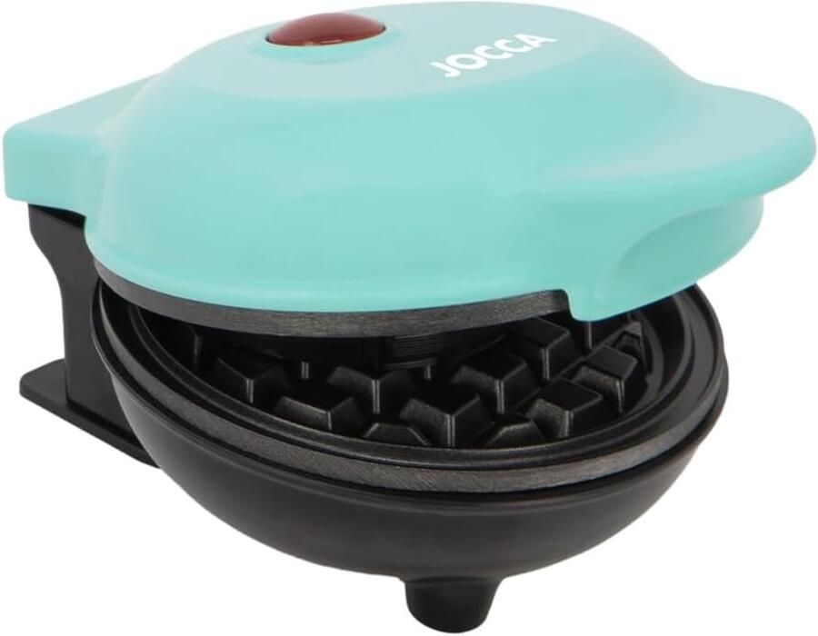 Rond Wafelijzer Wafelmaker Apparaat Snelle Wafels Bakken Antiaanbaklaag Antislipvoetjes 12 x 12 x 3 CM Turkoois