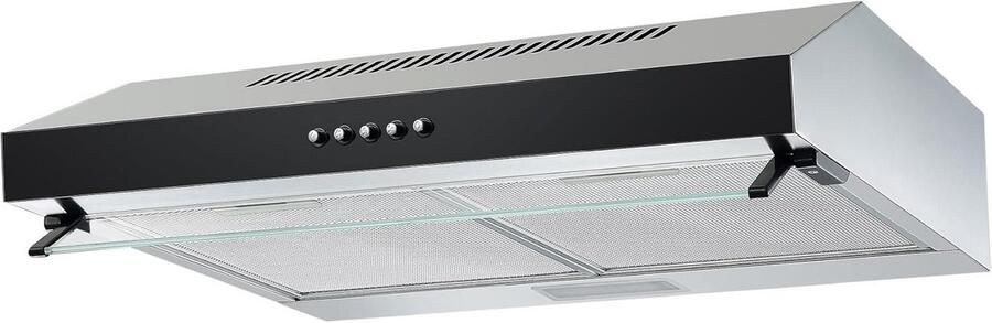 Ronde Afzuigkap Schuin 90cm Wit Glas RVS Energielabel A++