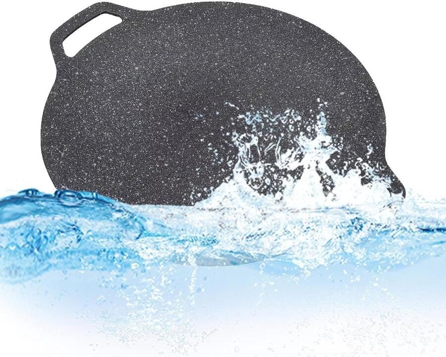 Ronde Bakpan Grillpan Bakplaat Buiten Koken Antiaanbaklaag 32 cm Zwart