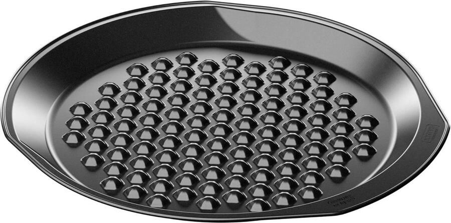 Ronde bakplaat Ovenplaat Vetarm bakken DripTec structuur 37 cm Zwart