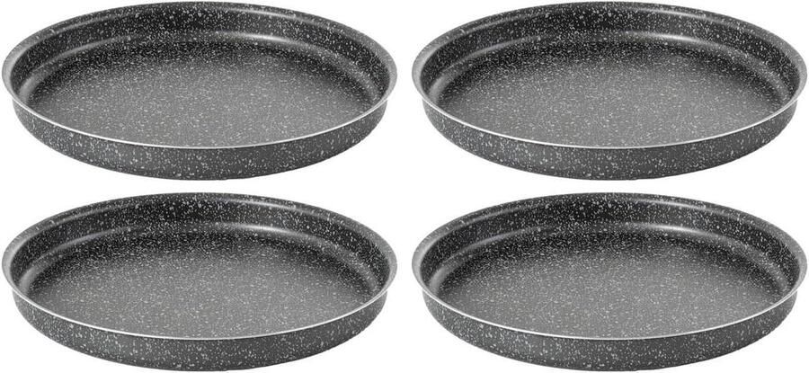 Ronde bakplaat Pizzaplaat taartvorm Pizza bakken thuis Hoge antiaanbaklaag 34 cm Grijs