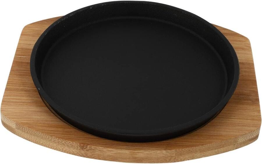 Ronde Bakplaat Teppanyaki Pan Buiten Koken Antiaanbak Gietijzer 20 Cm Diameter Zwart