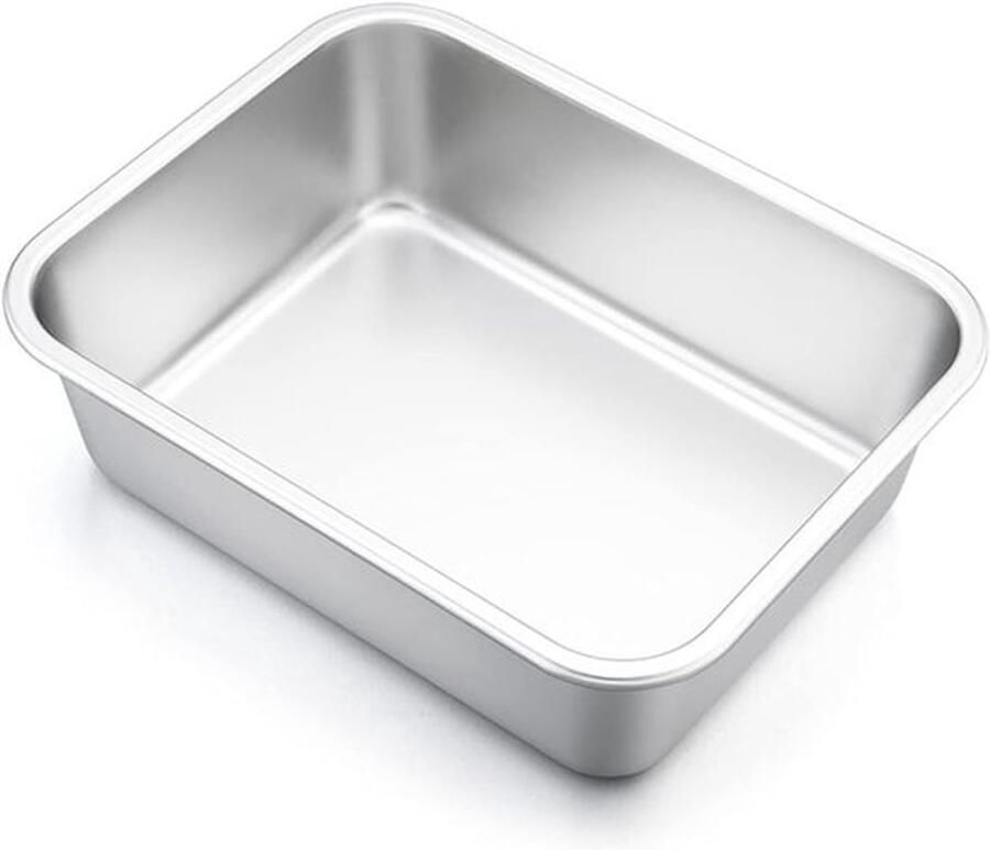 Ronde bakplaat van roestvrij staal 32 x 25 x 8 cm ideaal voor lasagne brownies en ovenschotels vaatwasserbestendig en hittebestendig