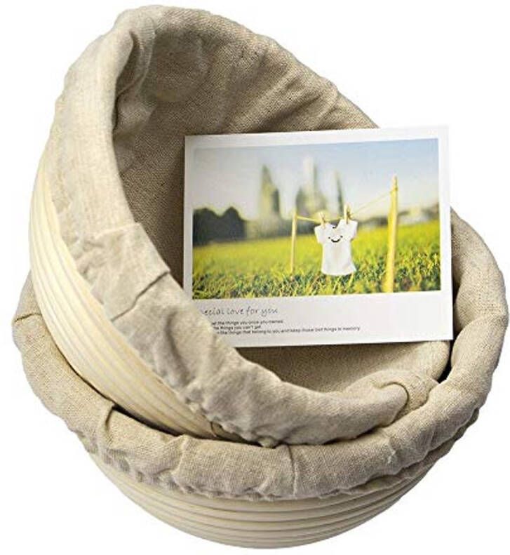 Ronde Banneton Brood Proofing Mand 7 Inch 2 stuks Naturelijk Rotan