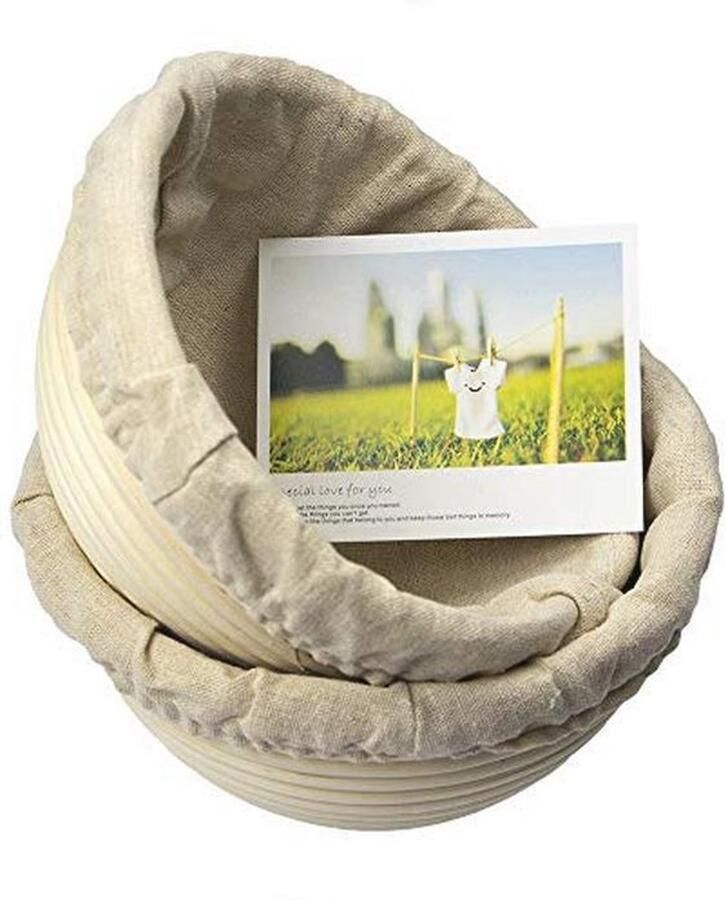 Ronde Banneton Brood Proofing Mand 7 Inch 2 stuks Naturelijk Rotan