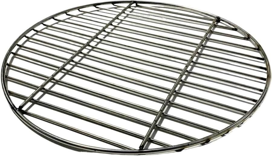 Ronde Barbecue Grillmat BBQ Rooster Buiten Koken Gelijkmatige Warmteverdeling 43 cm Zilver