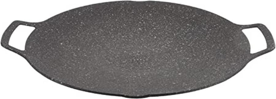 BBQ Grill Pan Grillplaat Koekenpan Buiten Koken Glad Non-stick Oppervlak 36 cm Zwart