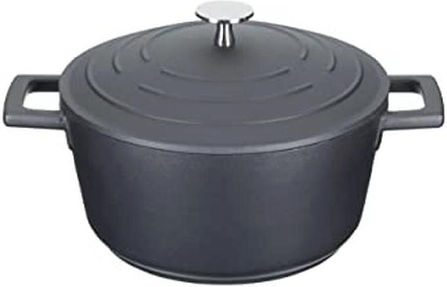 Ronde braadpan 2 5 L van gegoten aluminium met deksel