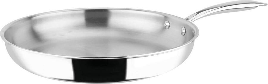 Ronde braadpan van roestvrij staal 30 cm voor alle warmtebronnen inclusief inductie