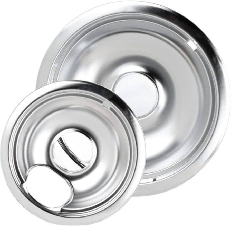 Ronde Brander Druppelpannen Kookplaat Beschermers Koken Schoonhouden Verchroomd Staal 6 en 8 inch Zilverkleurig