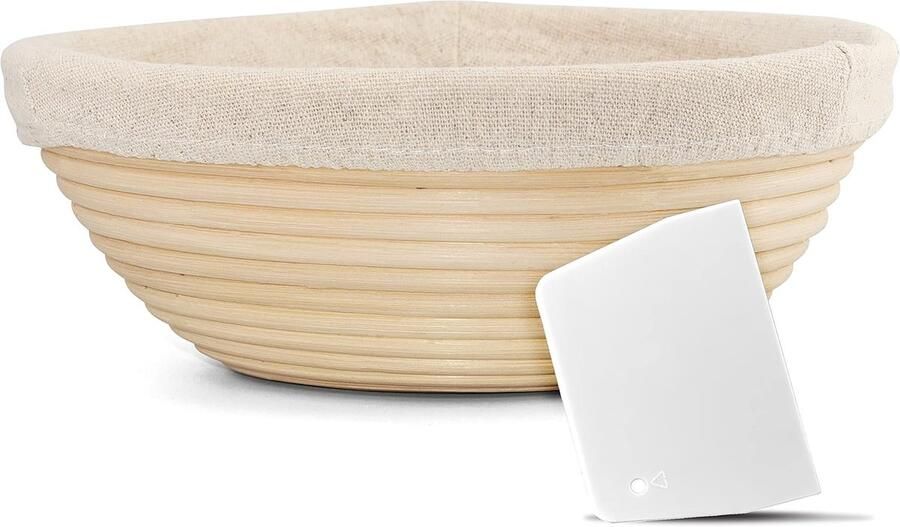 Rijsmand Brood Zuurdesem Mand Ambachtelijk Bakken 100% Natuurlijk Rotan 25 cm Rond Natuurlijk