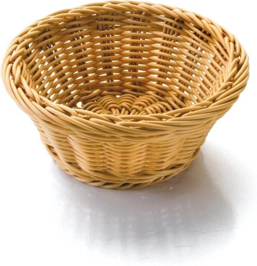 Ronde Broodmand Brood Display Brood Serveren Handgemaakt Stapelbaar 23x23x8 cm Beige