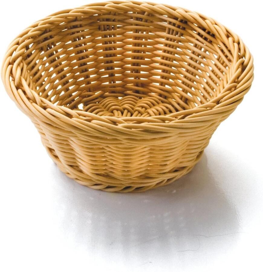Ronde Broodmand Opslagmand Keuken Brood Bewaren Stapelbaar Ontwerp 26x26x8 cm Beige