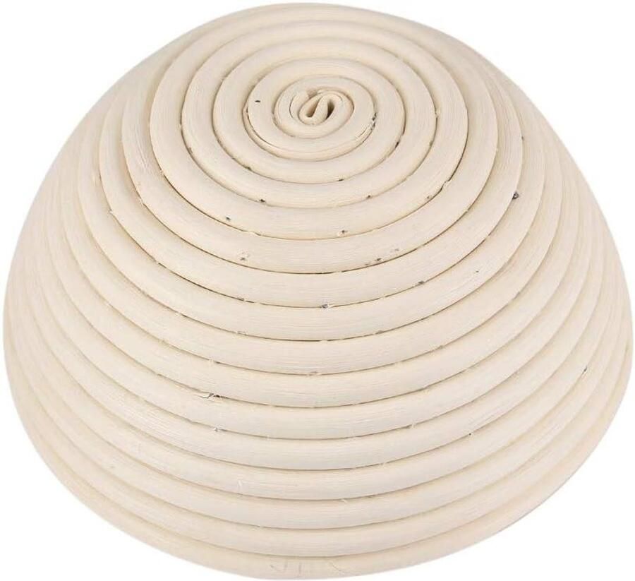 Ronde Broodmand Rieten Bakmand Deegmand Brood Bakken Spiraalvormig Ontwerp 18 x 9 cm Natuurlijk