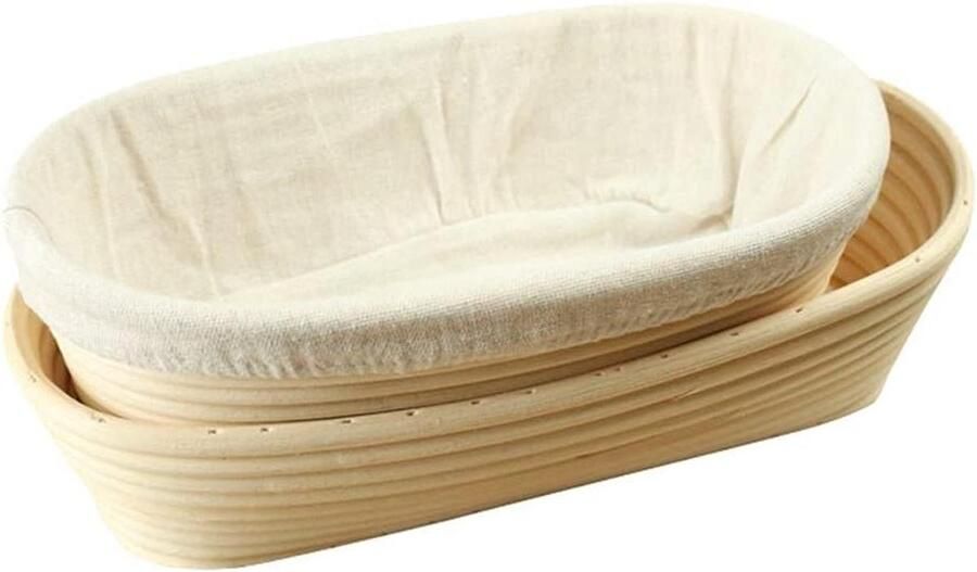 Ronde Broodmand Rijsmand Bakken Zelf Brood Maken Natuurlijk Rattan Materiaal 35x14 cm Natuurlijk