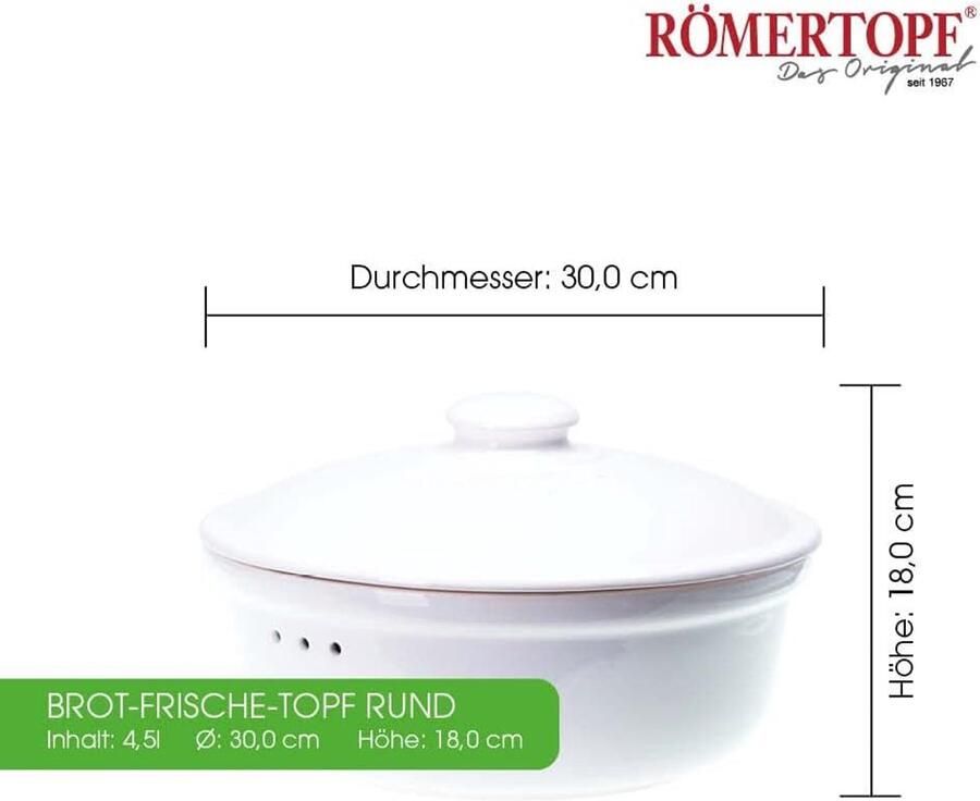 Ronde Broodpot van Keramiek Ø 30 cm Ideaal voor Vers Broodbehoud - Foto 3