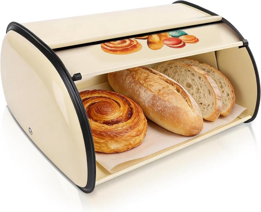 Ronde Broodtrommel XXL Metaal Vintage Broodbak voor Keuken en Brood Bewaren