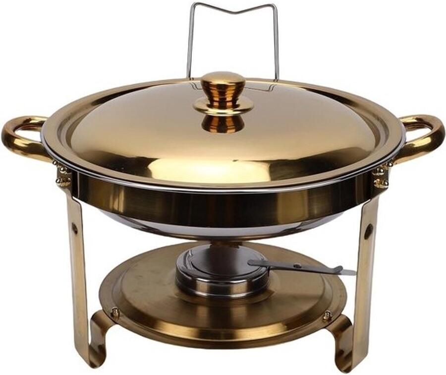 Ronde Buffet Warmhouder Servies Serveer Buffet Warm Houden Stoomwarmte Systeem 476 QT Goud Zilver