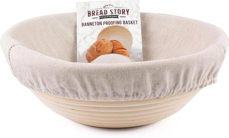 Ronde Deegmand Set Riet Hefmand Ambachtelijk Brood Bakken Handgemaakt Natuurlijk Riet 22 CM Diameter Beige