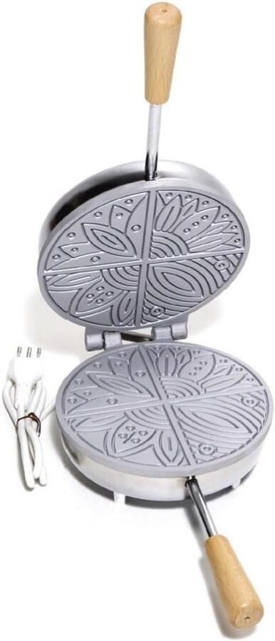 Ronde elektrische koekjespot 600 Watt voor fijne en knapperige wafels