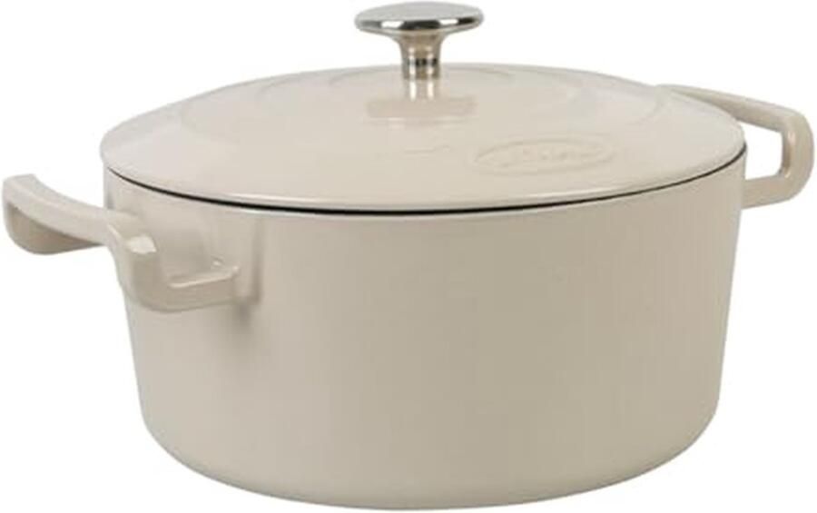 Ronde geëmailleerde gietijzeren braadpan 5 liter Ideaal voor maaltijden van 5 tot 7 personen geschikt voor alle warmtebronnen inclusief inductie