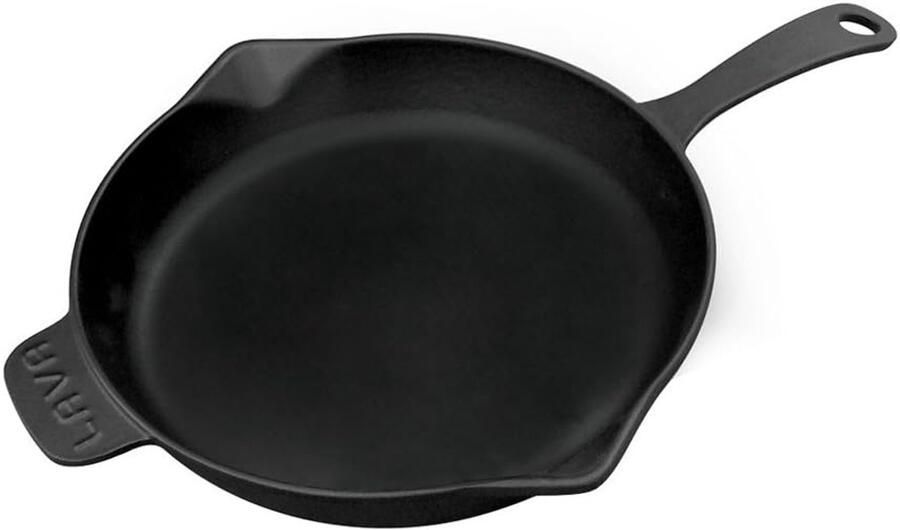 Ronde Geëmailleerde Gietijzeren Grillpan 28 cm met Schenktuiten