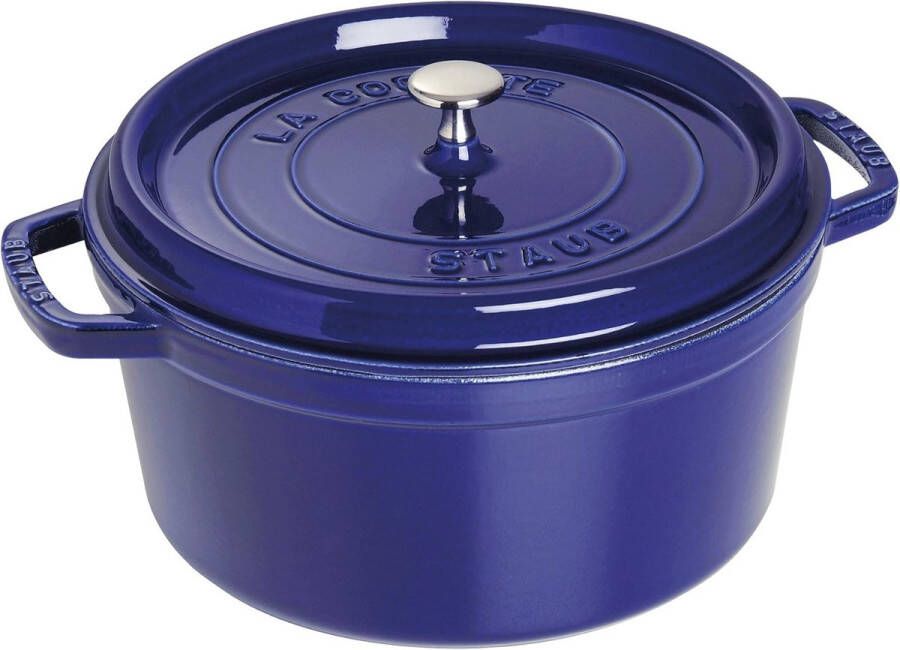 Ronde Gietijzeren Braadpan 28 cm Duurzaam en Onderhoudsarm 6.7 L Donkerblauw