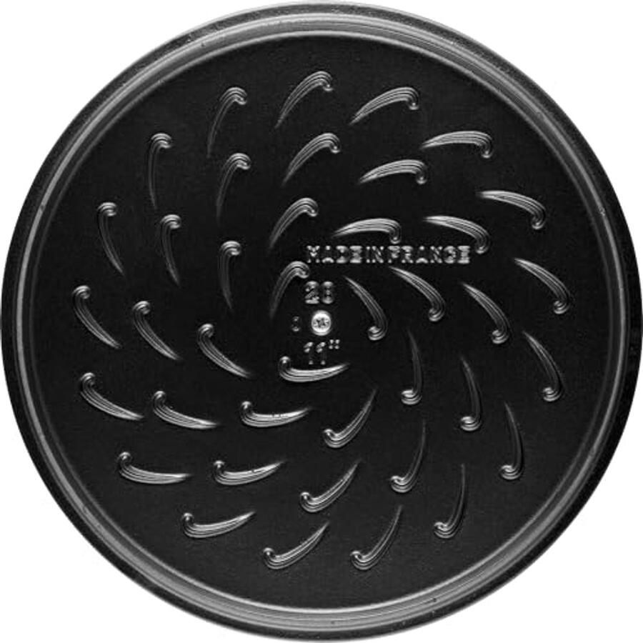 Ronde gietijzeren braadpan met Chistera-druppelstructuur 28 cm 3 7 l kersenrood