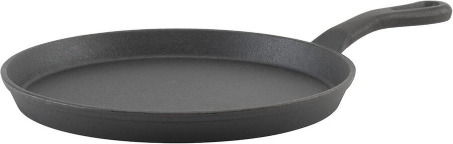 Ronde Gietijzeren Grillpan 25 cm Zwart Gecoat