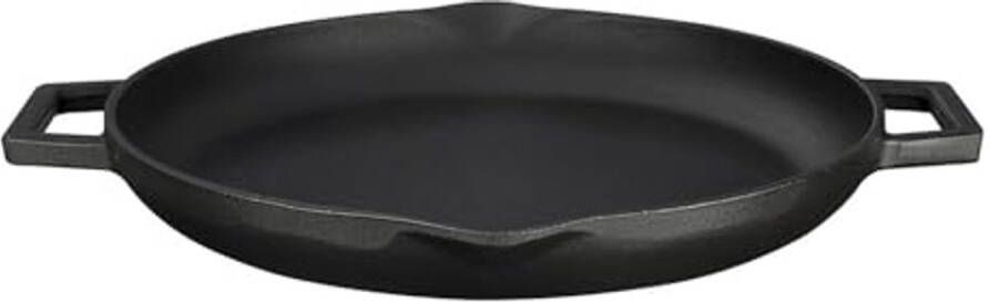 Ronde gietijzeren koekenpan met metalen handvat 26 cm