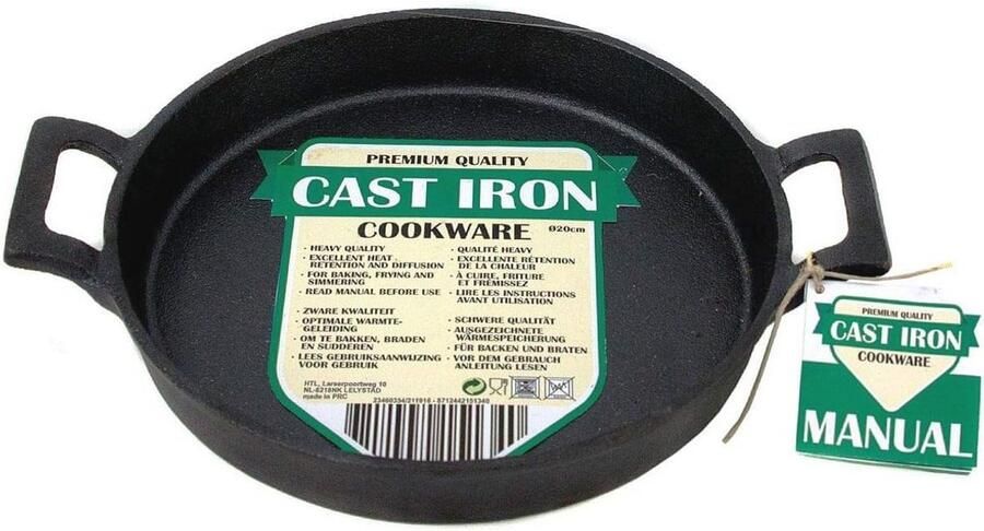 Ronde gietijzeren serveerpan 20cm Perfect voor vlees vis en groenten