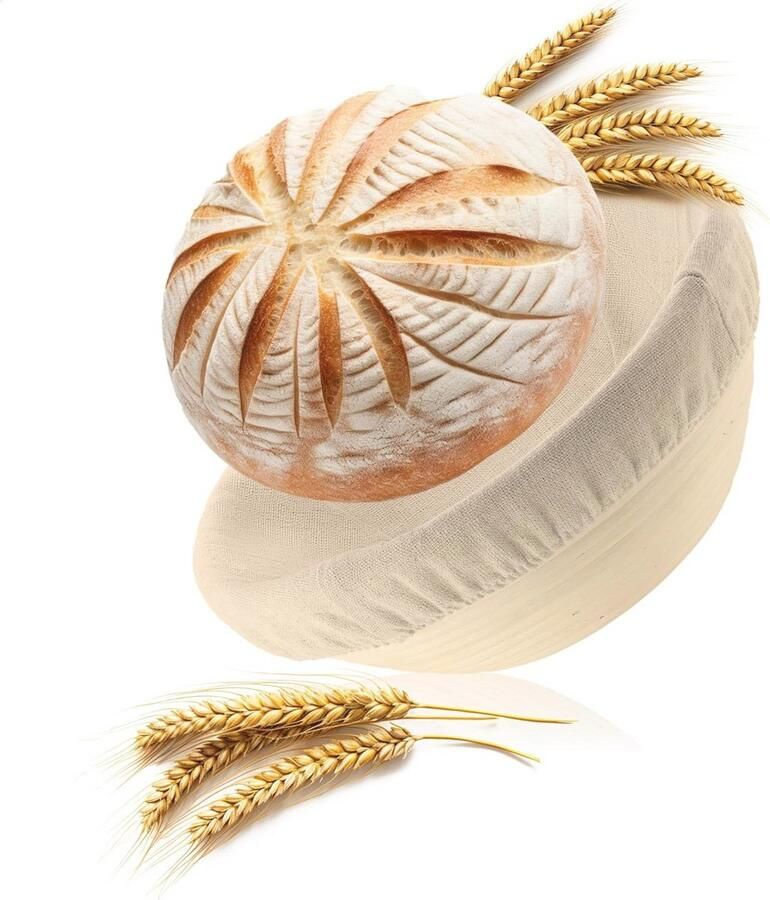 Ronde gistingsmand met wasbaar linnen inzetstuk Duurzaam en praktisch voor het bakken van brood