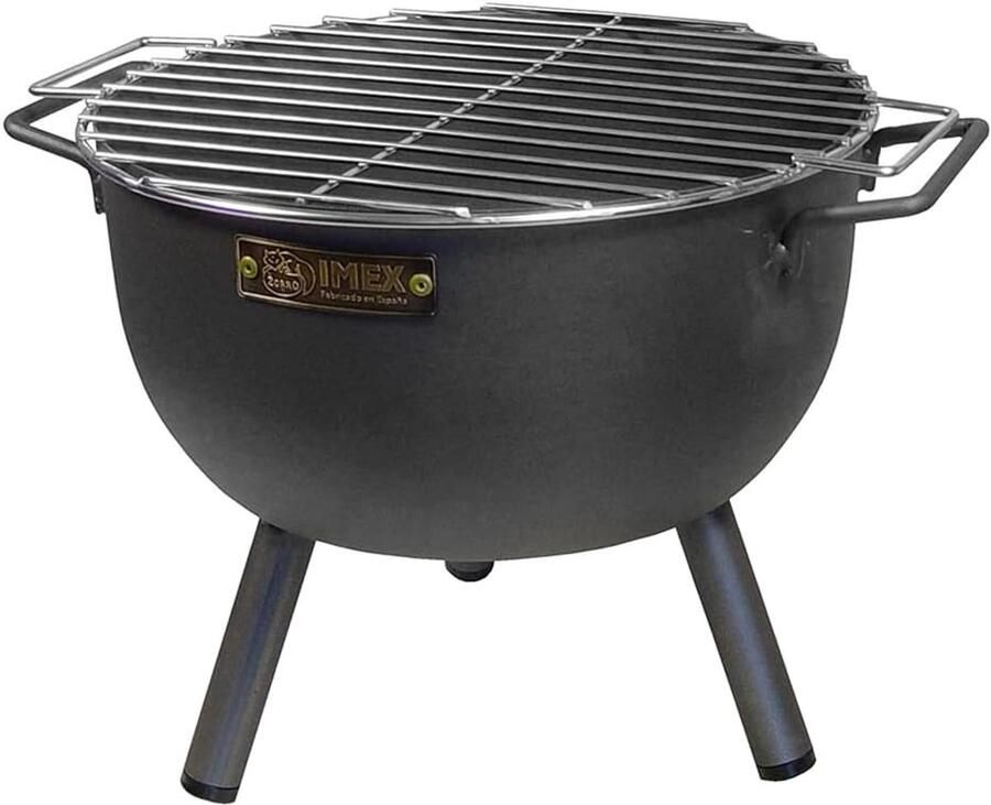 Ronde Grill Buiten Koken Barbecueën Gegalvaniseerd Rooster 30 x 28 x 40 cm Zwart