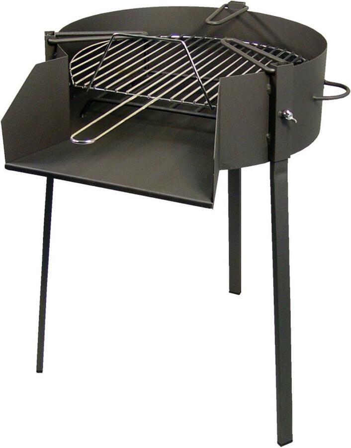 Ronde grill met paella-houder 40 cm zwart