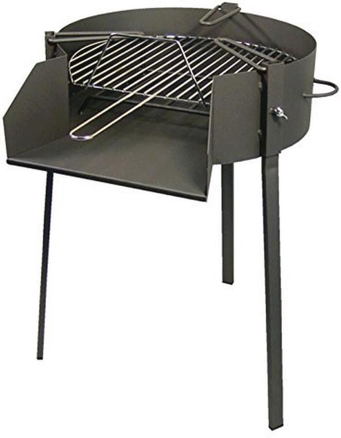 Ronde grill met paella-houder Ø 50 cm zwart