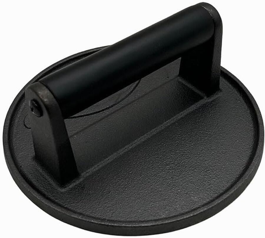 Ronde Grill Pers Vleesplaat BBQ Perfect Grillen Gelijkmatige Warmte 17 cm Diameter Zwart