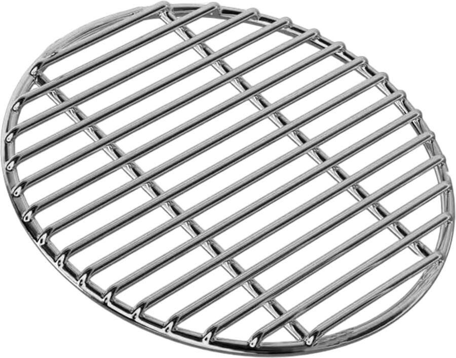 Ronde Grill Rooster BBQ Kookrooster Outdoor Koken Extra Dik RVS 35 cm Diameter Zilverkleurig