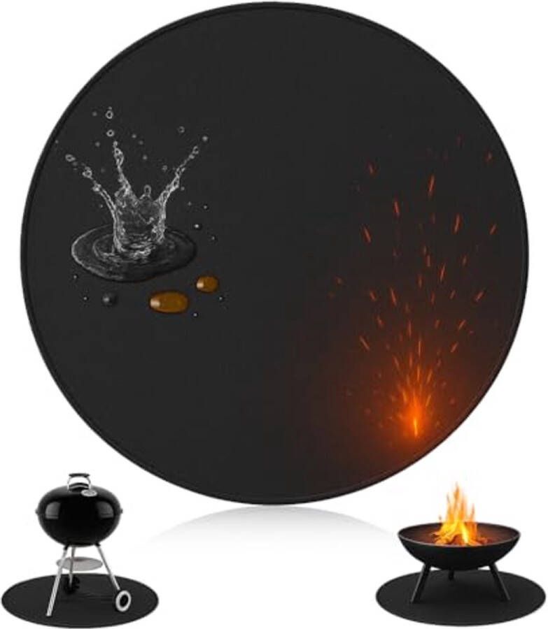 Ronde grillmat 80 cm voor gas- en houtskoolbarbecues hittebestendig en herbruikbaar