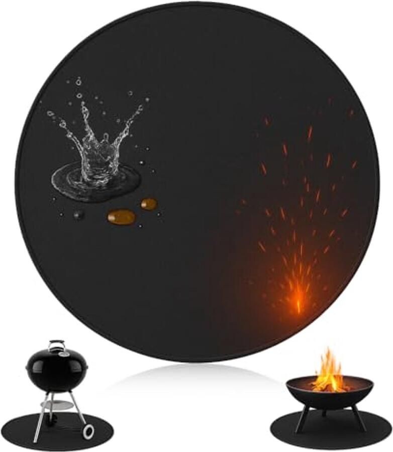 Ronde grillmat 80 cm voor gas- en houtskoolbarbecues hittebestendig en herbruikbaar