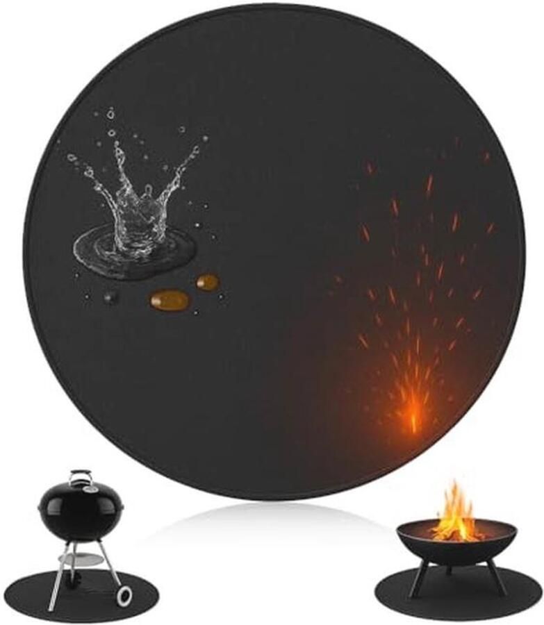 Ronde grillmat 80 cm voor gas- en houtskoolbarbecues hittebestendig en herbruikbaar