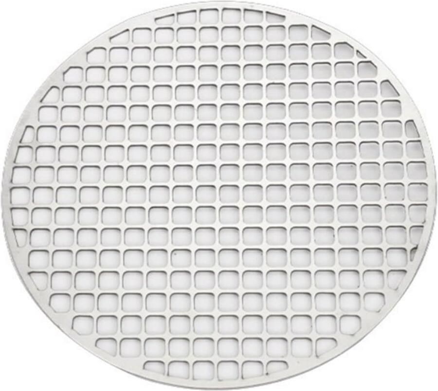 Ronde Grillmat Roestvrijstaal BBQ Bakrek Koelrek Buiten Koken Grillen Gelijkmatige Warmteverdeling 30 cm Diameter Zilver