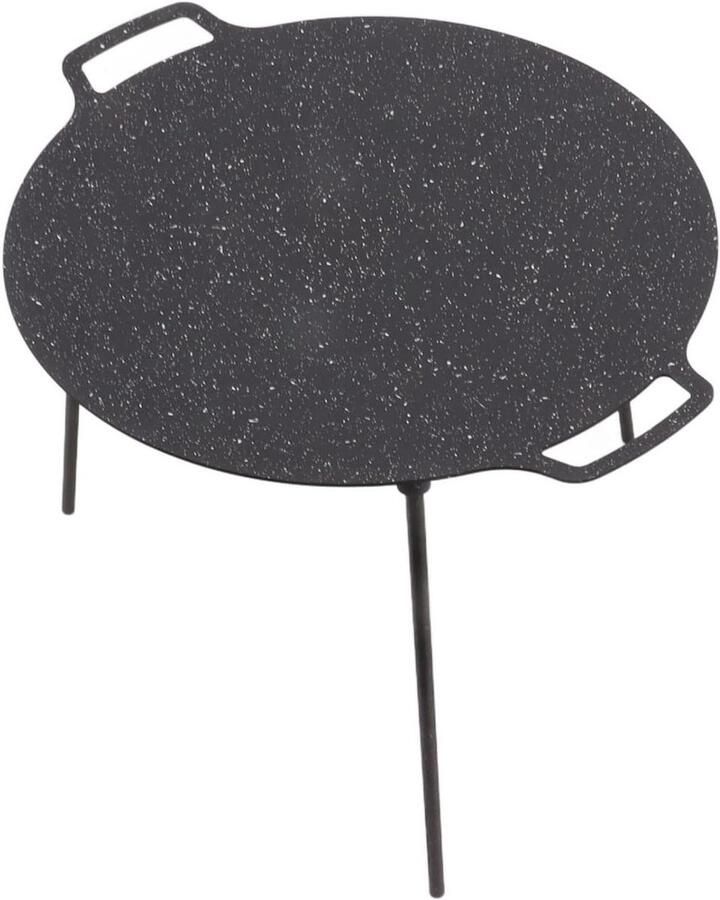 Ronde Bakplaat Pan Grillplaat Plancha Buiten Koken Antiaanbak Medische Steen 36CM Diameter Zwart