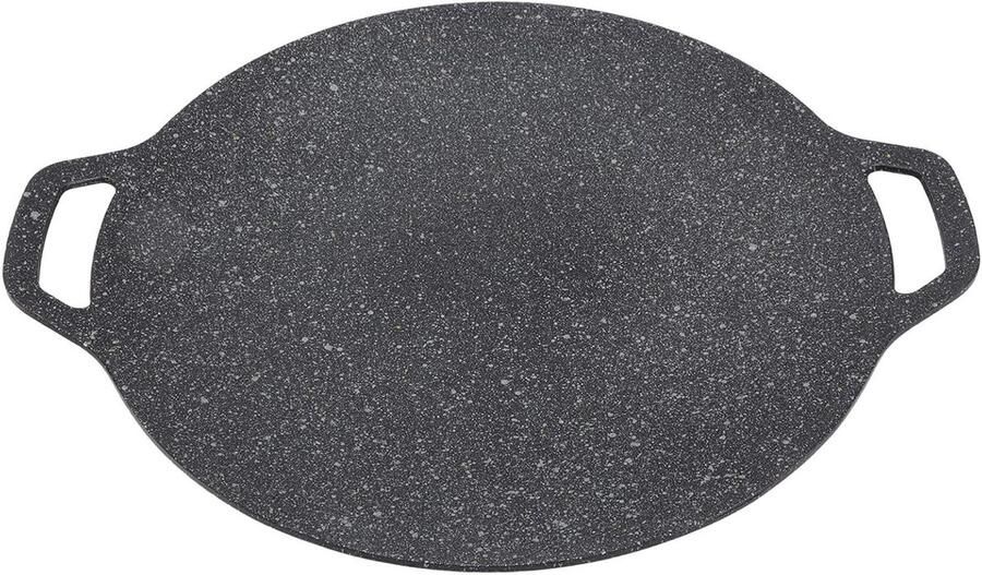 Ronde Grillpan BBQ Pan Vlees Grillen Hoge Warmtegeleiding 30 cm Zwart