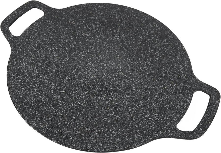 Ronde Grillpan BBQ Plaat Buiten Koken Medische Steen Coating 38cm Zwart