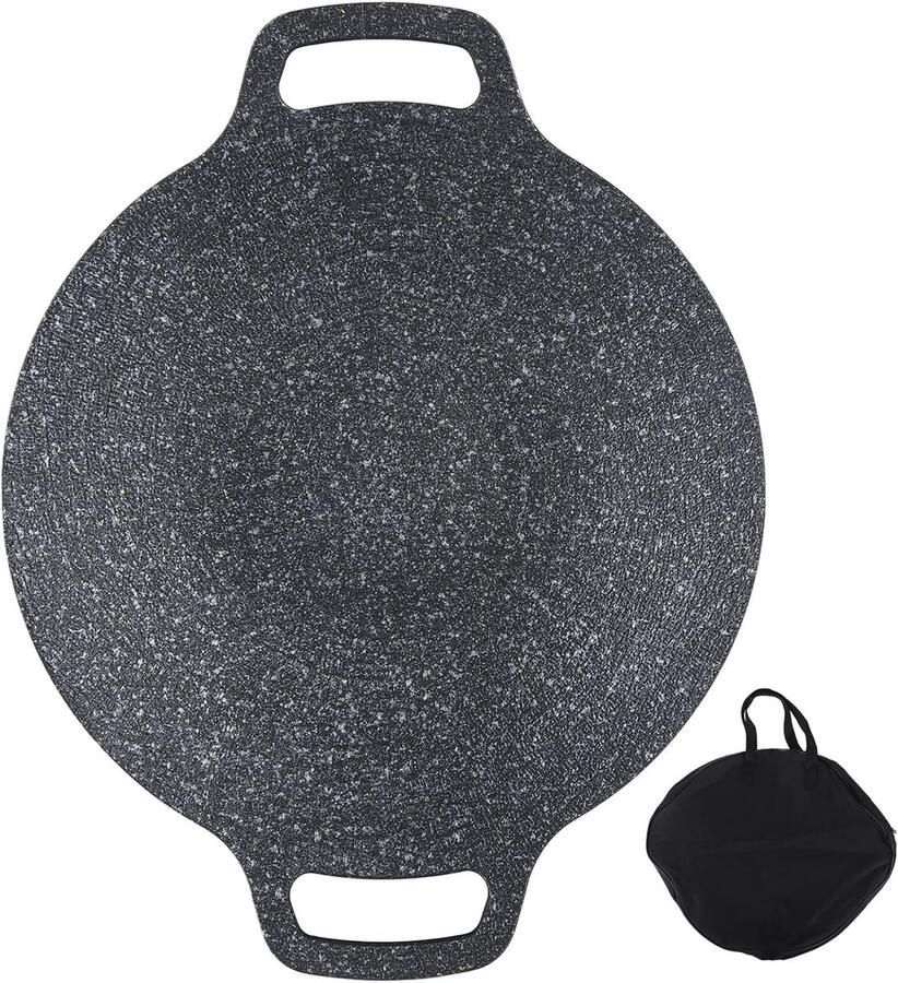 Ronde Grillpan Koekenpan Teppanyaki Binnen Grillen Medische Steen Coating 30cm Diameter