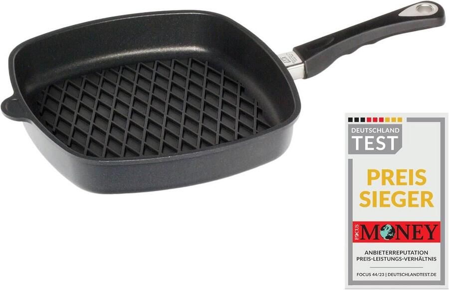 Ronde Grillpan met Patroon M XL 28x28 cm Zwart
