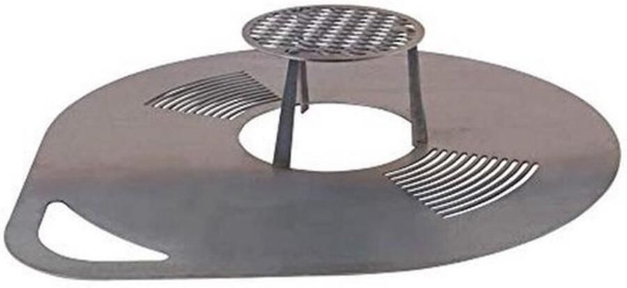Ronde Grillplaat 80 cm voor Barbecue en Vuurton Tweetraps Braadplaat met Patina